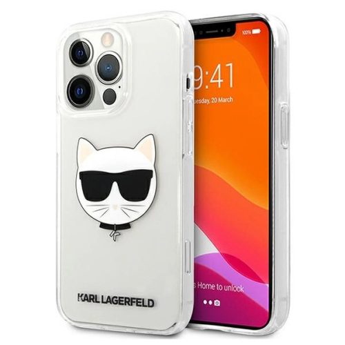 Karl Lagerfeld Choupette Head iPhone 13 Pro Max 6,7" KLHCP13XCTR tok, átlátszó