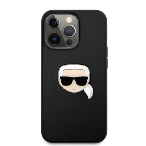 Karl Lagerfeld iPhone 13 Pro Max Ikonik Karl Head Metal (KLHCP13XPKMK) hátlap, tok, fekete