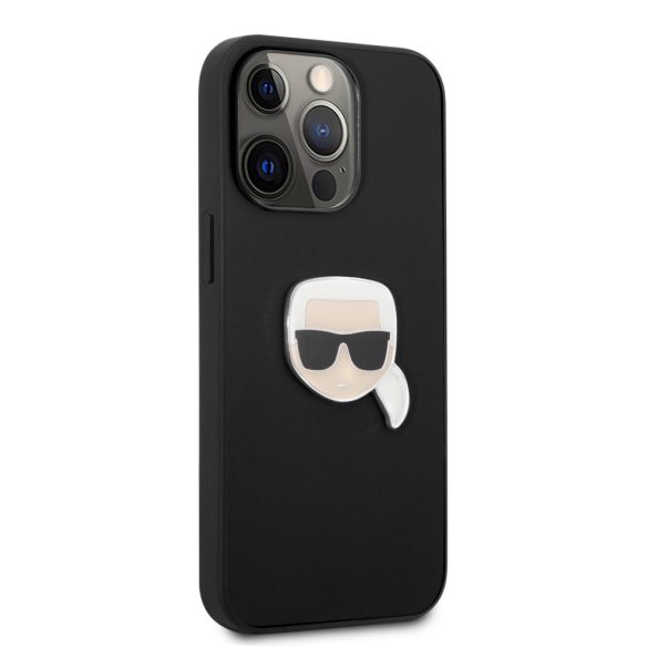 Karl Lagerfeld iPhone 13 Pro Max Ikonik Karl Head Metal (KLHCP13XPKMK) hátlap, tok, fekete