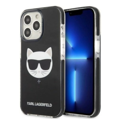 Karl Lagerfeld Choupette Head Iconic iPhone 13 Pro Max 6,7" KLHCP13XTPECK, hátlap, tok, fekete