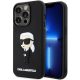 Karl Lagerfeld Rubber Ikonik 3D iPhone 14 Pro 6,1" KLHCP14L3DRKINK, hátlap, tok, fekete