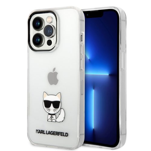 Karl Lagerfeld iPhone 14 Pro Choupette Logo (KLHCP14LCTTR) hátlap, tok, átlátszó