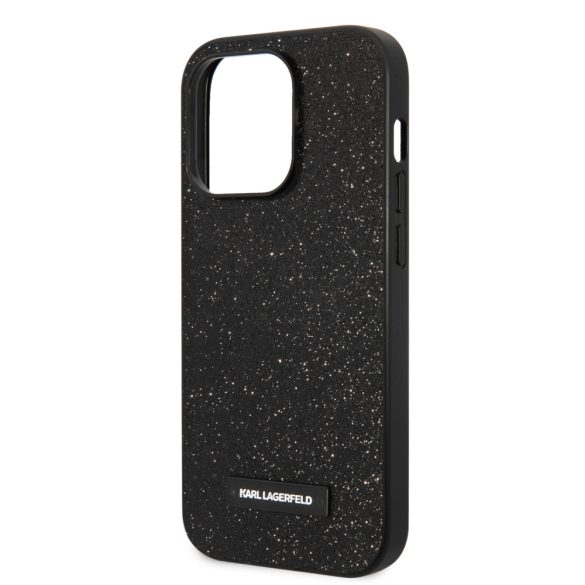 Karl Lagerfeld iPhone 14 Pro Glitter Plague (KLHCP14LG2ELK) hátlap, tok, fekete