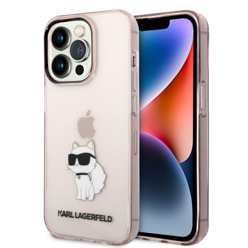 Karl Lagerfeld iPhone 14 Pro Choupette (KLHCP14LHNCHTCP) hátlap, tok, rózsaszín