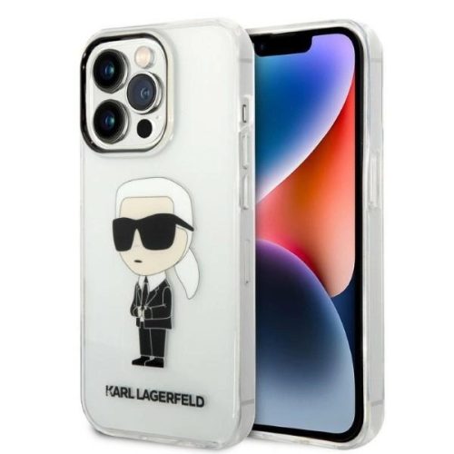 Karl Lagerfeld Ikonik Karl Lagerfeld iPhone 14 Pro 6.1" KLHCP14LHNIKTCT hátlap, tok, átlátszó