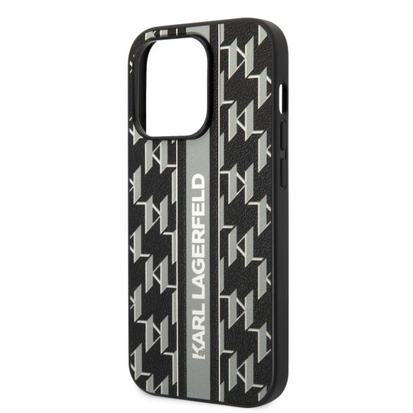 Karl Lagerfeld iPhone 14 Pro Monogram Stripe (KLHCP14LPGKLSKN) hátlap, tok, zöld