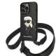 Karl Lagerfeld Monogram Ikonik Patch iPhone 14 Pro 6,1" KLHCP14LSTKMK, hátlap, tok, fekete