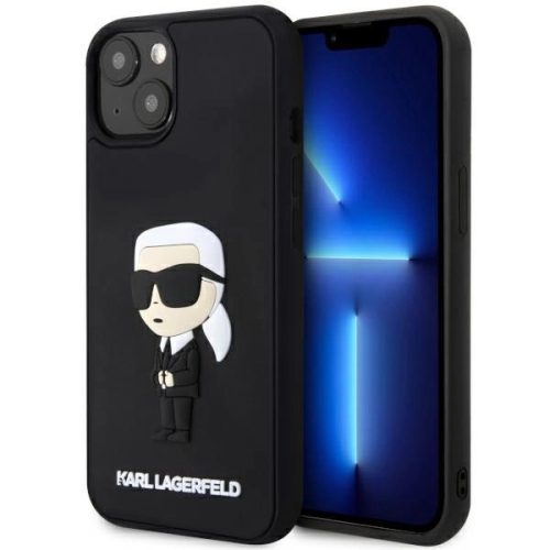 Karl Lagerfeld Saffiano Mono Patch Ikonik NFT iPhone 14 Plus 6,7" KLHCP14M3DRKINK tok, fekete