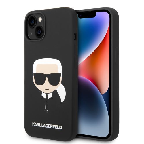 Karl Lagerfeld iPhone 14 Plus Silicone Karl's Head (KLHCP14MSLKHBK) hátlap, tok, fekete