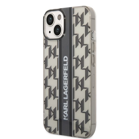 Karl Lagerfeld iPhone 14 Monogram Vertical Stripe (KLHCP14SHKLSPCK) hátlap, tok, fekete