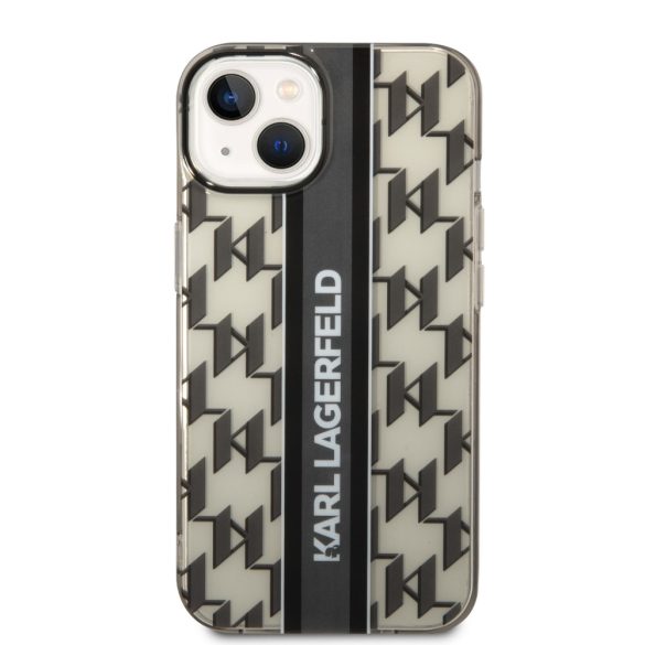 Karl Lagerfeld iPhone 14 Monogram Vertical Stripe (KLHCP14SHKLSPCK) hátlap, tok, fekete