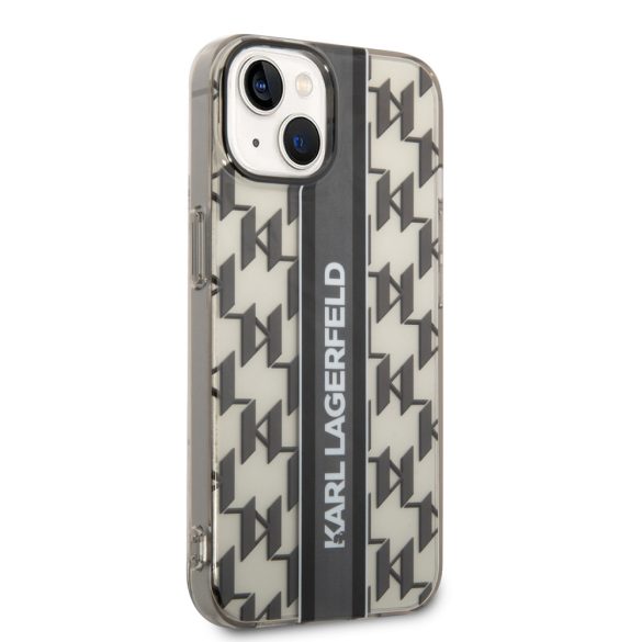 Karl Lagerfeld iPhone 14 Monogram Vertical Stripe (KLHCP14SHKLSPCK) hátlap, tok, fekete