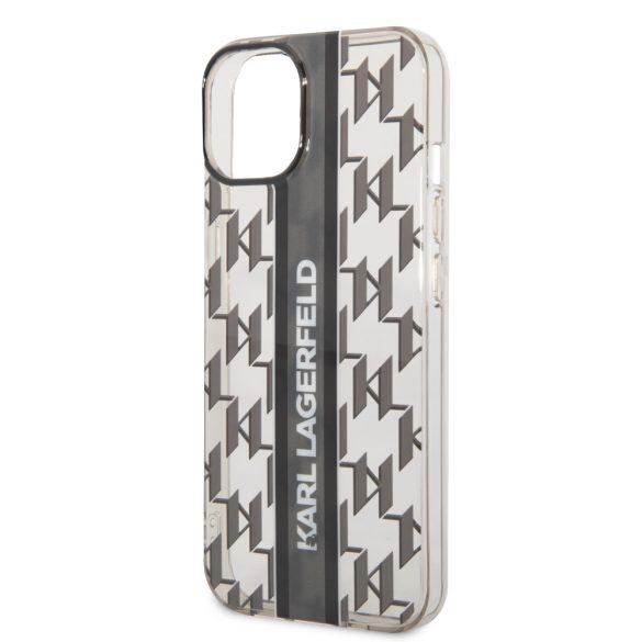 Karl Lagerfeld iPhone 14 Monogram Vertical Stripe (KLHCP14SHKLSPCK) hátlap, tok, fekete