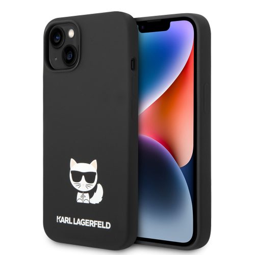 Karl Lagerfeld iPhone 14 Liquid Silicone Choupette (KLHCP14SSLCTBK) hátlap, tok, fekete