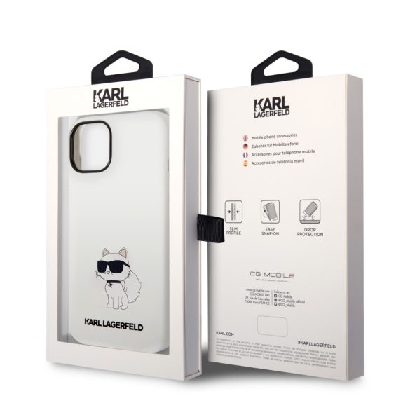 Karl Lagerfeld iPhone 14 Silicone Choupette (KLHCP14SSNCHBCH) hátlap, tok, fehér