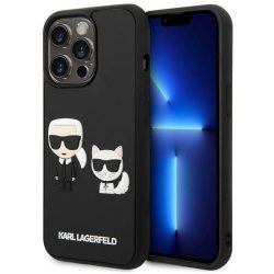   Karl Lagerfeld iPhone 14 Pro Max Karl&Choupette Ikonik 3D (KLHCP14X3DRKCK) hátlap, tok, fekete