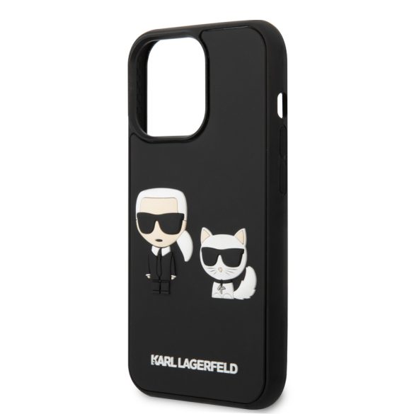 Karl Lagerfeld iPhone 14 Pro Max Karl&Choupette Ikonik 3D (KLHCP14X3DRKCK) hátlap, tok, fekete