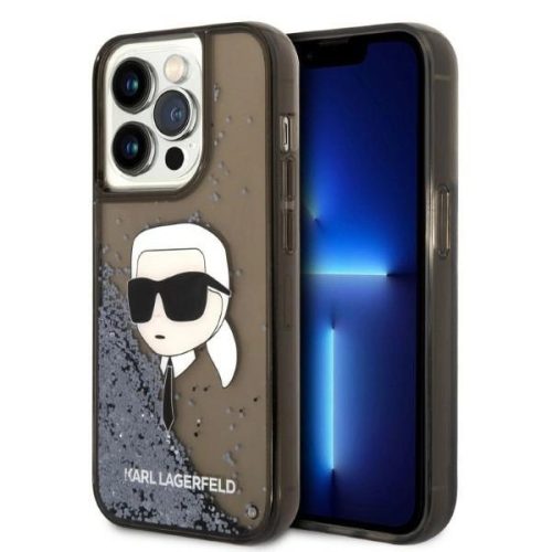 Karl Lagerfeld Glitter NFT Karl Head iPhone 14 Pro Max 6,7" hátlap, tok, fekete