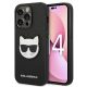 Karl Lagerfeld Saffiano Choupette Head Patch iPhone 14 Pro Max 6,7" KLHCP14XSAPCHK tok, fekete