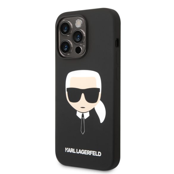 Karl Lagerfeld iPhone 14 Pro Max Silicone Karl's Head (KLHCP14XSLKHBK) hátlap, tok, fekete