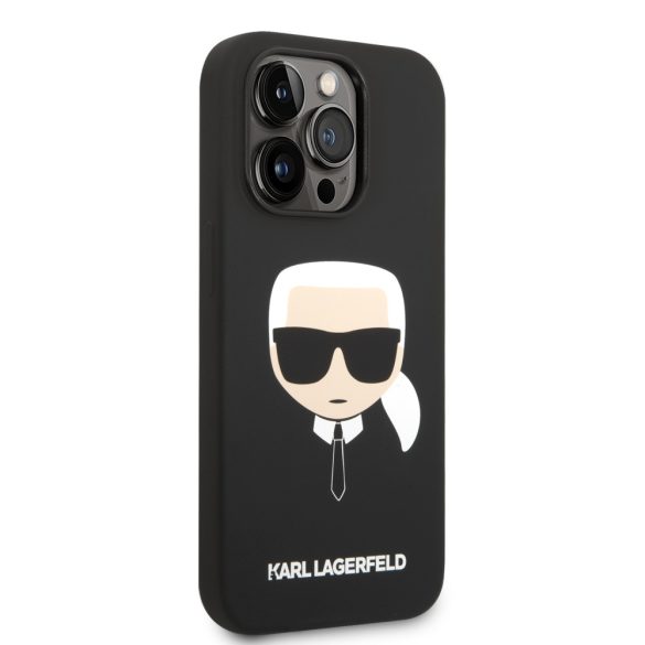 Karl Lagerfeld iPhone 14 Pro Max Silicone Karl's Head (KLHCP14XSLKHBK) hátlap, tok, fekete