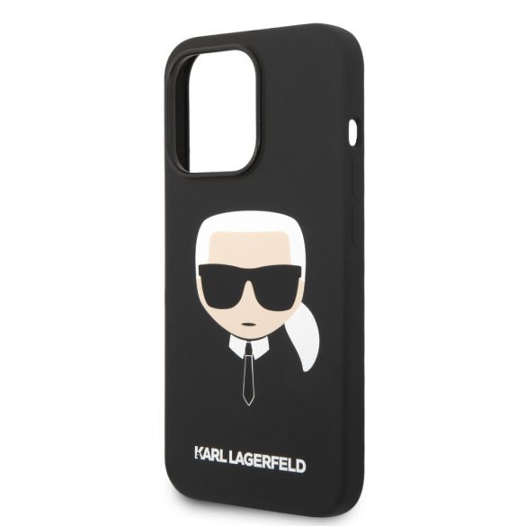 Karl Lagerfeld iPhone 14 Pro Max Silicone Karl's Head (KLHCP14XSLKHBK) hátlap, tok, fekete