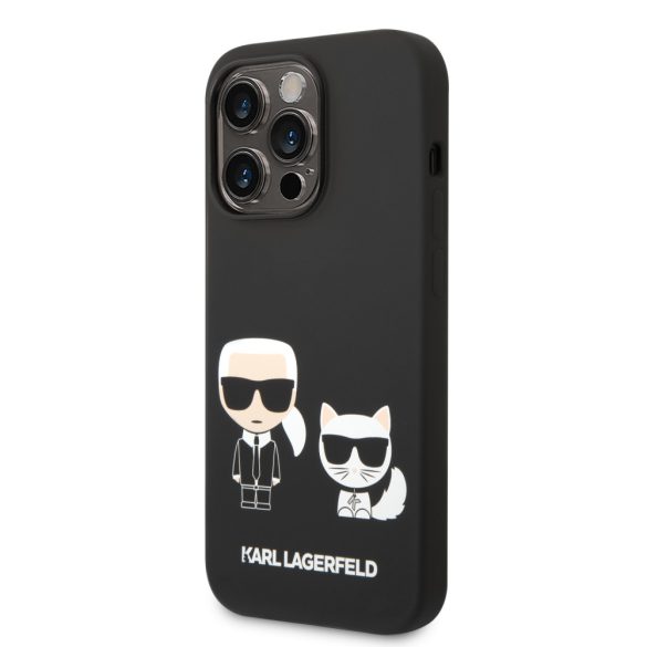 Karl Lagerfeld iPhone 14 Pro Max Choupette Liquid Silicone (KLHCP14XSSKCK) hátlap, tok, fekete