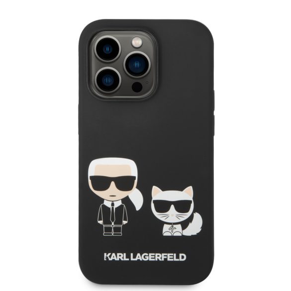 Karl Lagerfeld iPhone 14 Pro Max Choupette Liquid Silicone (KLHCP14XSSKCK) hátlap, tok, fekete