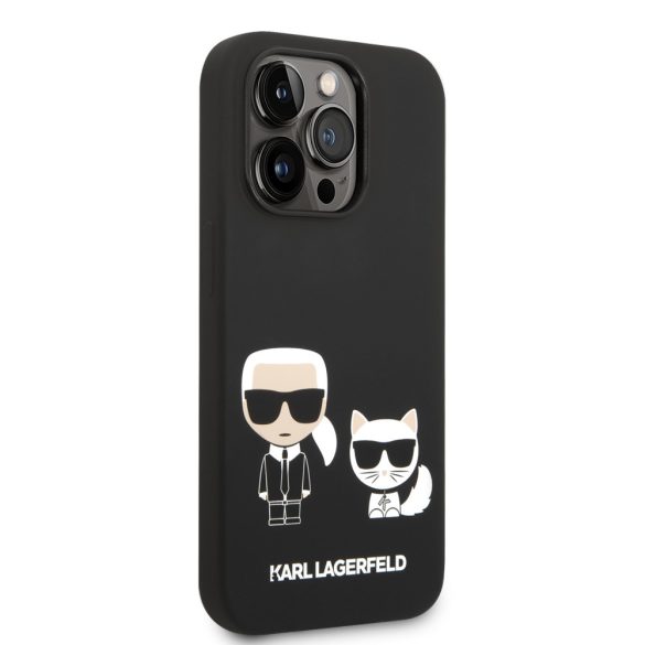 Karl Lagerfeld iPhone 14 Pro Max Choupette Liquid Silicone (KLHCP14XSSKCK) hátlap, tok, fekete