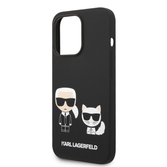 Karl Lagerfeld iPhone 14 Pro Max Choupette Liquid Silicone (KLHCP14XSSKCK) hátlap, tok, fekete