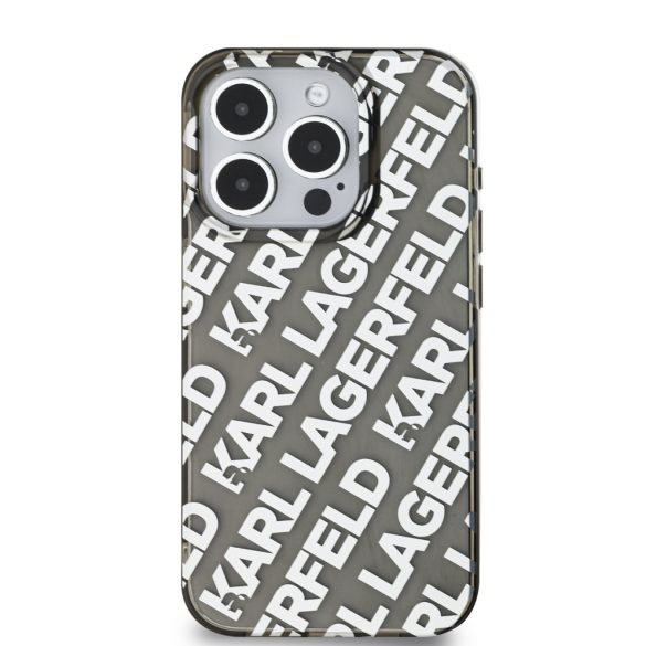 Karl Lagerfeld iPhone 15 Pro IML Electroplated Repeated Logo KLHCP15LHKFOEMS hátlap, tok, ezüst