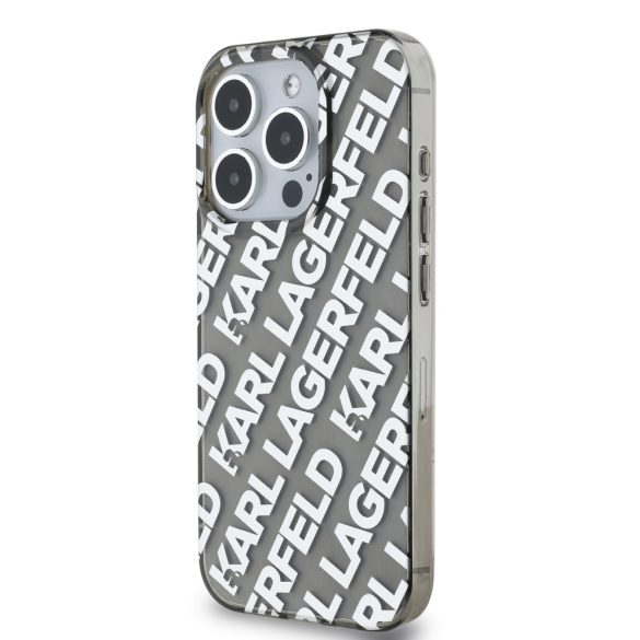 Karl Lagerfeld iPhone 15 Pro IML Electroplated Repeated Logo KLHCP15LHKFOEMS hátlap, tok, ezüst