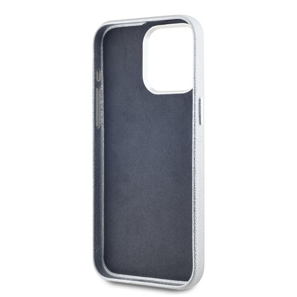 Karl Lagerfeld iPhone 15 Pro Grained PU Hotel RSG KLHCP15LPGWCMKHG hátlap, tok, ezüst