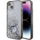 Karl Lagerfeld KLHCP15MLKCNSK Liquid Glitter Choupette iPhone 14 Plus/15 Plus 6.7" hátlap, tok, átlátszó