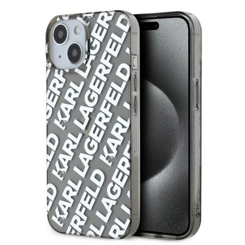 Karl Lagerfeld iPhone 15 IML Electroplated Repeated Logo KLHCP15SHKFOEMS hátlap, tok, ezüst