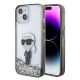 Karl Lagerfeld Liquid Glitter Ikonik iPhone 15 6,1" KLHCP15SLKKNSK hátlap, tok, átlátszó