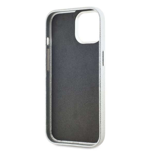 Karl Lagerfeld iPhone 15 Grained PU Hotel RSG KLHCP15SPGWCMKHG hátlap, tok, ezüst