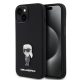 Karl Lagerfeld Liquid Silicone Metal Ikonik Case iPhone 15 (KLHCP15SSMHKNPK) hátlap, tok, fekete