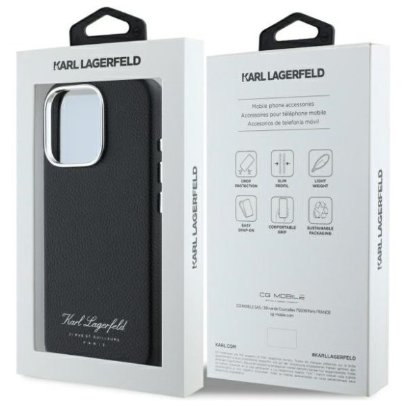 Karl Lagerfeld iPhone 16 Pro Hotel RSG (KLHCP16LPGWCMKHK) hátlap, tok, fekete