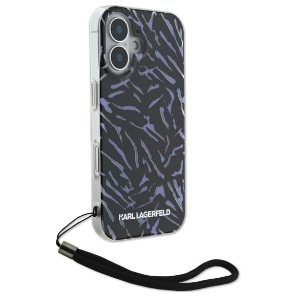 Karl Lagerfeld iPhone 16 Plus Zebra With Cord (KLHCP16MHZBPKCCU) hátlap, tok, lila