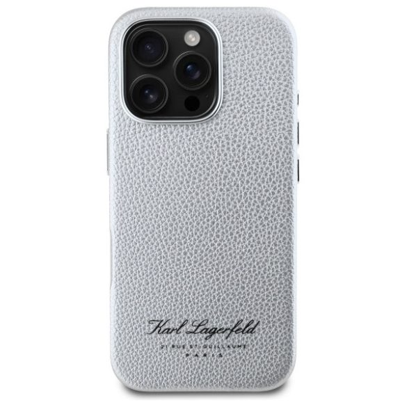 Karl Lagerfeld iPhone 16 Pro Max Hotel RSG (KLHCP16XPGWCMKHG) hátlap, tok, szürke