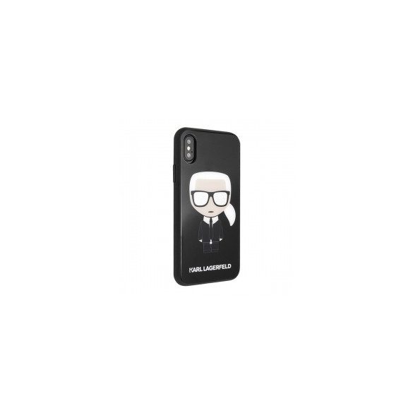 Karl Lagerfeld iPhone X/Xs Glitter Iconic Full Body (KLHCPXDLFKBK) hátlap, tok, fekete