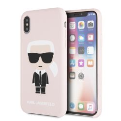   Karl Lagerfeld iPhone X/XS Silicone Karl Iconic Full Body (KLHCPXSLFKPI) hátlap, tok, rózsaszín