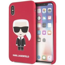   Karl Lagerfeld iPhone X/Xs Silicone Karl Iconic Full Body (KLHCPXSLFKRE) hátlap, tok, piros