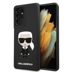   Karl Lagerfeld Samsung Galaxy S21 Ultra Silicone Karl Iconic Full Body (KLHCS21LSLFKBK) hátlap, tok, fekete