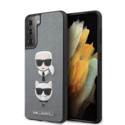   Karl Lagerfeld Samsung Galaxy S21 3D Rubber Heads (KLHCS21SSAKICKCSL) hátlap, tok, ezüst