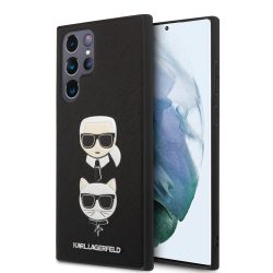   Karl Lagerfeld Samsung Galaxy S22 Ultra 3D Rubber Heads (KLHCS22LSAKICKCBK) hátlap, tok, fekete