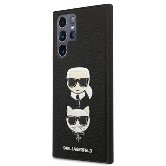 Karl Lagerfeld Samsung Galaxy S22 Ultra 3D Rubber Heads (KLHCS22LSAKICKCBK) hátlap, tok, fekete