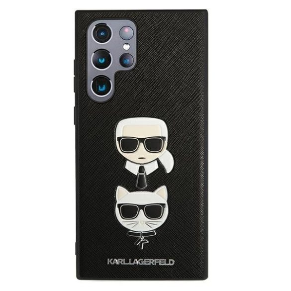 Karl Lagerfeld Samsung Galaxy S22 Ultra 3D Rubber Heads (KLHCS22LSAKICKCBK) hátlap, tok, fekete