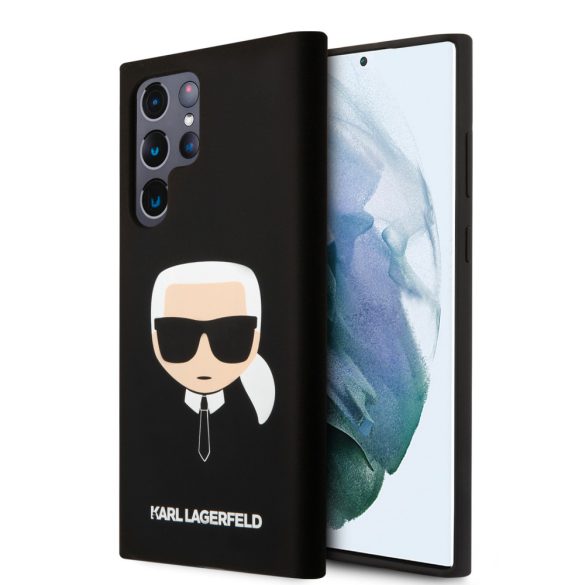 Karl Lagerfeld Samsung Galaxy S22 Ultra Karl's Head Silicone (KLHCS22LSLKHBK) hátlap, tok, fekete